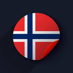 Obraz premium Norway Flag Sticker Vector Illustration