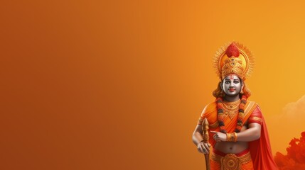 Ram Navami: celebrating the divine birth of lord rama, a joyous occasion of spiritual reverence, cultural traditions, and communal festivities, honoring the auspicious ninth day in the hindu calendar. - obrazy, fototapety, plakaty