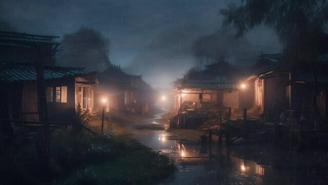 Animated Vtuber Background of a Medieval Town