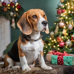 Christmas beagle