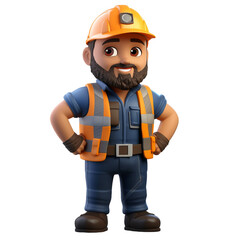 Fototapeta premium 3d builder with helmet