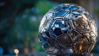 Metallic mirror ball sculpture