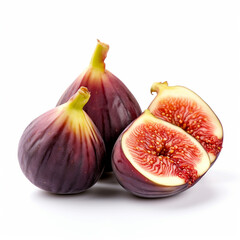 Fresh Figs Isolated on White Background