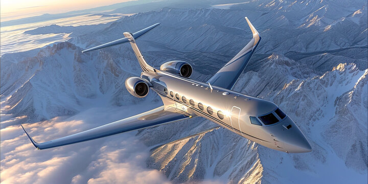 Gulfstream Aerospace luxury business jet in flight. 