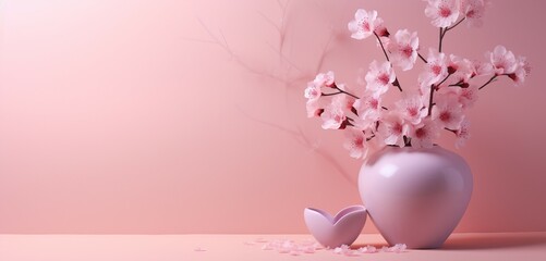pink easter eggs with flowers, wallpaper, background