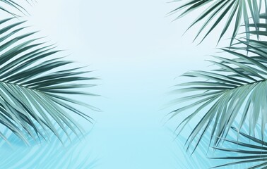 Fototapeta na wymiar palm tree leaves, wallpaper, background