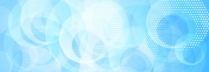 Abstract background of translucent round shapes and dots in light blue colors