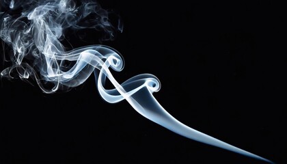 Abstraction of white smoke on a black background.