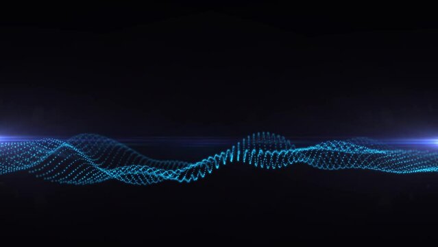 Technology digital wave background concept.&nbsp;Beautiful motion waving dots texture with glowing defocused particles. Cyber or technology background.