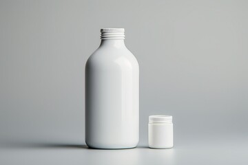 white plastic bottle with milk