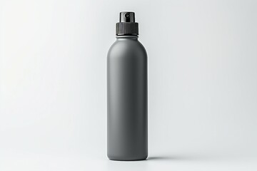 black plastic bottle isolated on white - obrazy, fototapety, plakaty