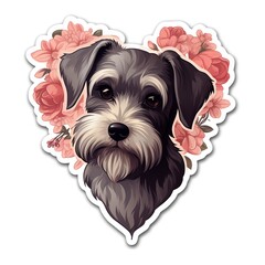 adorable dog illustration for valentine's day