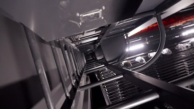 Steadicam Rotating Wide Shot of Backstage Stairs to the Fly Loft in the Theatre