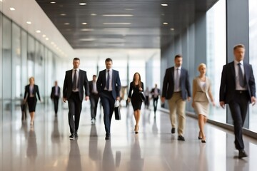 A group of business  people walking in a corridor- ICM