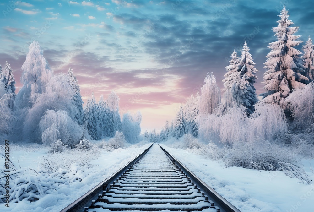 Wall mural winter landscape in the mountains