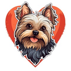 adorable dog illustration for valentine's day