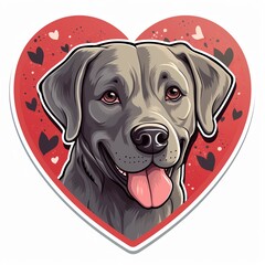 adorable ilustracion de perro para san Valentin