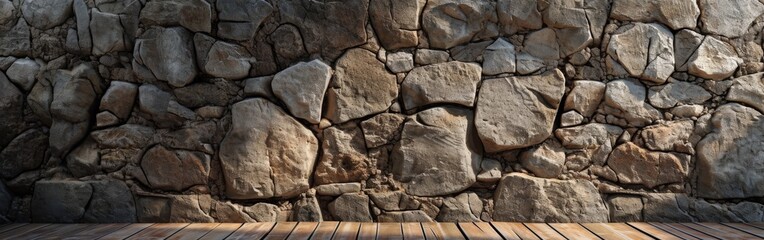 Stone Wall With Wooden Floor