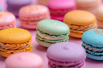 Fototapeta premium Group of Macaroons on Table