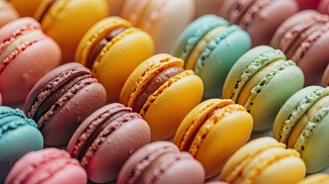 Close-Up of Multicolored Macaroons