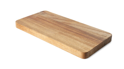 One wooden cutting board isolated on white