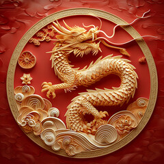 chinese new year golden dragon, lunar of the year	
