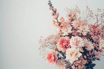 Vase With Abundant Pink Flowers