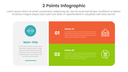 versus or compare and comparison concept for infographic template banner with big round box and stack list with two point list information