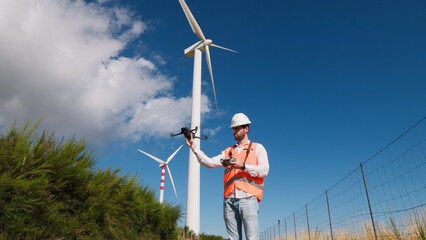 Drone verifies the adequacy of wind turbines