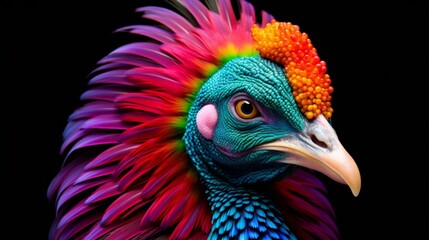 Fototapeta premium Majestic Turkey Showcasing Vibrant Plumage in Full Glory - AI-Generative