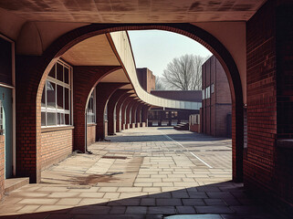 AI-Generated School Arches in Sunlight