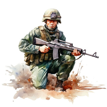 recommend clip art: soldier with rifle