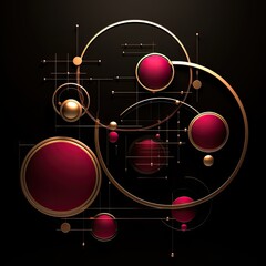 A charming sculpture of circular logic in red, gold and black