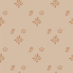 Fototapeta na wymiar Doodle seamless pattern with flowers and leaves