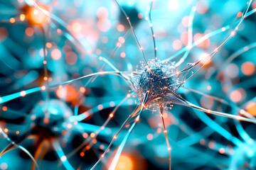 Virtual version of the structure of the new virus. The concept of scientific developments in future genetics medicine, creating a vaccine against new viruses and diseases using AI,mutation