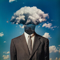 AI-Created Surreal Cloud Head Portrait