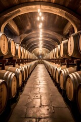 Cellar Wine is stored in wooden barrels
