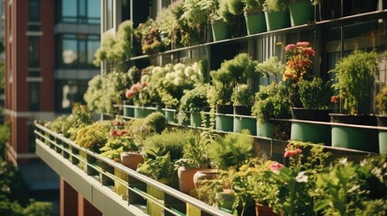Abundant Balcony Filled With Flourishing Plants, Earth Day