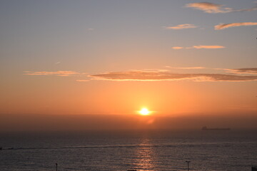 Beautiful sunset over the middle sea