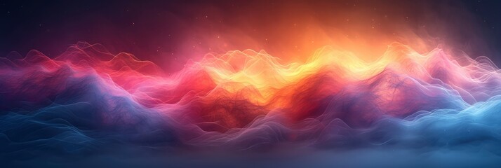 Abstract Glowing White Blue Red Color Wave Grainy, Background Image, Background For Banner, HD