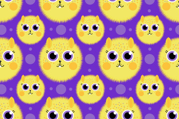 Cute, lovely, friendly, funny, adorable, nice, kawaii animal hamster. Seamless vector pattern for design and decoration.