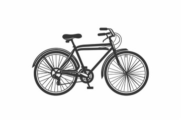Fototapeta na wymiar A sleek and efficient mode of transportation, the black and white bicycle is a versatile and classic vehicle that combines elements such as a sturdy wheel, frame, tire, spoke, fork, handlebar, saddle