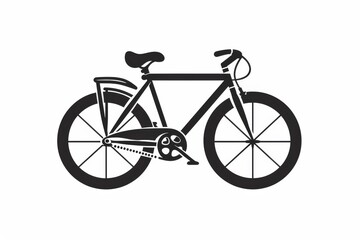 Fototapeta premium An iconic black and white image captures the sleek frame, spinning wheel, and essential components of a classic bicycle, evoking feelings of freedom, simplicity, and adventure