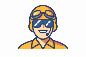 A cheerful cartoon character donning a helmet and goggles with a human face, brought to life through a detailed sketch and playful illustration, evoking a sense of adventure and artistry