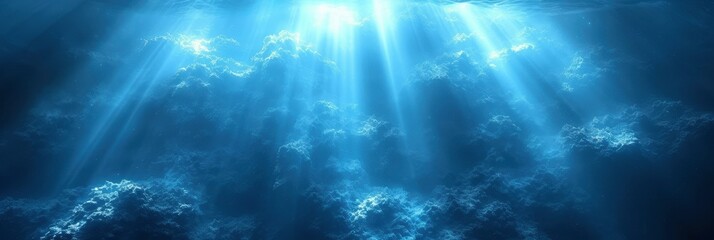 Blue Light Rays On Dark Blue Background Abstract, Background Image, Background For Banner, HD