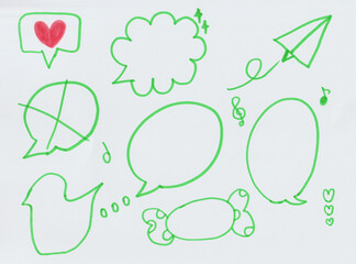 手描きの吹き出し素材