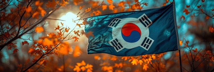 Country Flag Korea South Celebrating Independence, Background Image, Background For Banner, HD