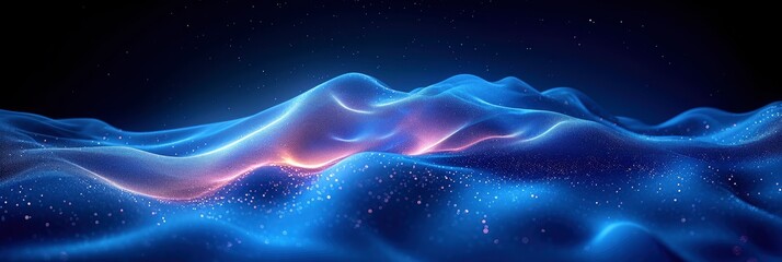 Obraz premium Dark Blue Grainy Gradient Background Blurry Colors, Background Image, Background For Banner, HD