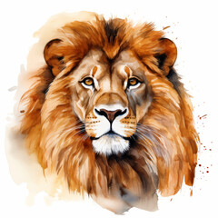 Lion head watercolor illustration design for poster and sublimation print