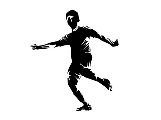 Fototapeta na wymiar Soccer football players silhouette sports illustration 